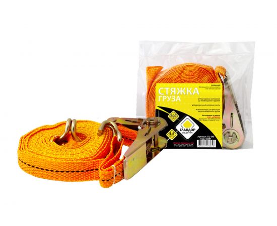 Стяжка груза ГЛАВДОР GL-345, 800 кг, 25 мм х 4,5 м 52361 