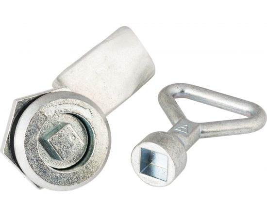 Замок под четырехгранный ключ ТРИЗАМ цинк, грань 8 мм с ригелем и ключом ЗЧ.М.2.48.1060.КМ TRZ0037 