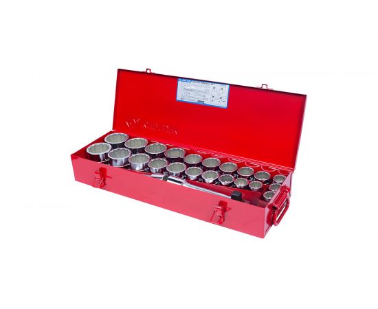 Набор торцевых головок с принадлежностями (3/4"", двенадцатигранные, 22-50 мм, 1""-2"", 26 предметов) KING TONY 6226CR – изображение 2