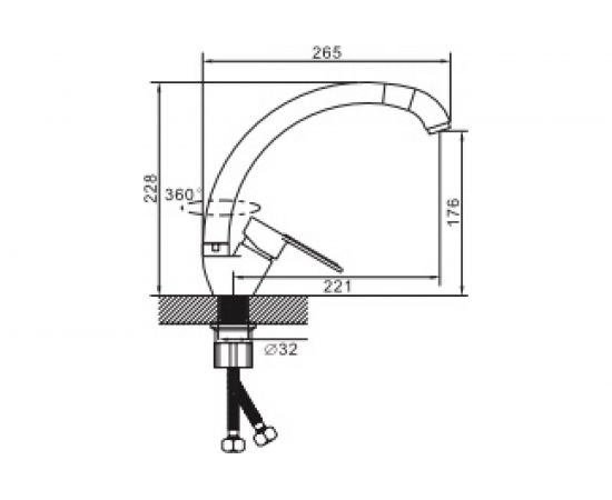 Смеситель для кухни Эверест с высоким изливом B59-274DS – изображение 2