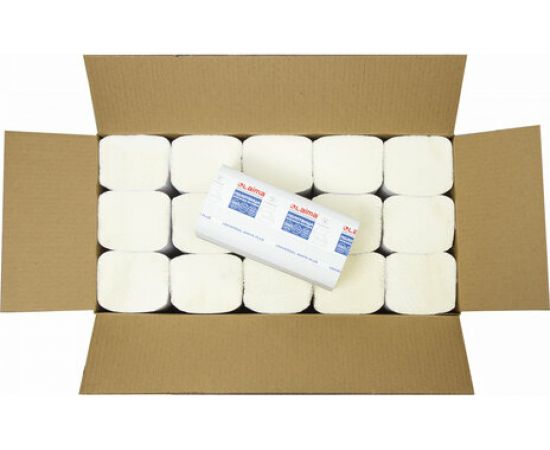 Бумажные полотенца ЛАЙМА H3 UNIVERSAL WHITE PLUS 250 шт, 1 слой, белые, 230х230 мм, 15 пачек, V-сложение 111343 – изображение 2