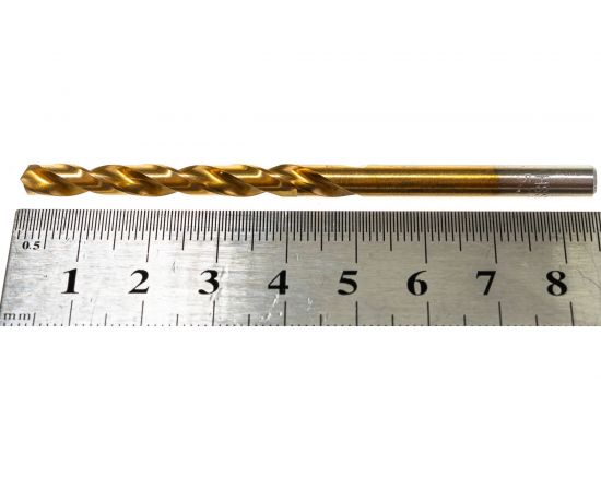 Сверло по металлу нитрид титана HSS-TiN DIN 338 (10 шт; 5x52х86 мм) D.BOR 4200500T3D – изображение 3