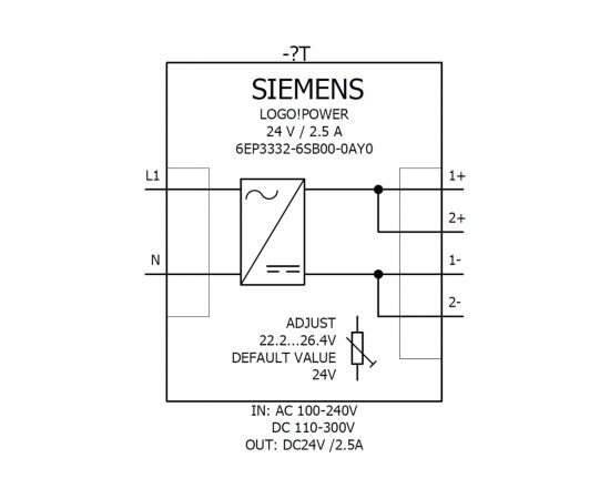 Блок питания Siemens LOGO!POWER 100-240В - 24В 2.5A 6EP33326SB000AY0 – изображение 3