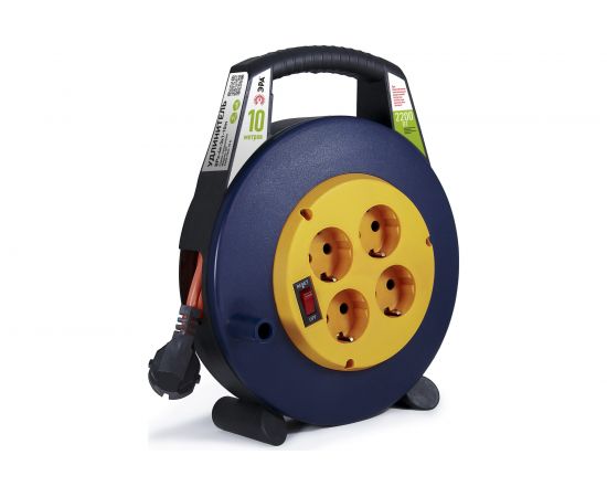 Силовой удлинитель ЭРА BPx-4e-3x1-10m в закрытом корпусе, с заземлением 4 розетки 10м ПВС, Б0052927 