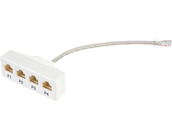 Разветвитель RJ-45 на 4 четырехпарных параллельных порта RJ-45 TWT-Y-1P4 