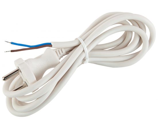 Сетевой шнур с вилкой ЭРА UX-2x0,75-5m-W 5м ПВС 2x0,75мм2 белый Б0048686 