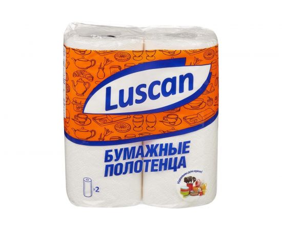 Бумажные полотенца Luscan 2 слоя, белые, 2 рулона по 12.5 метров 317393 