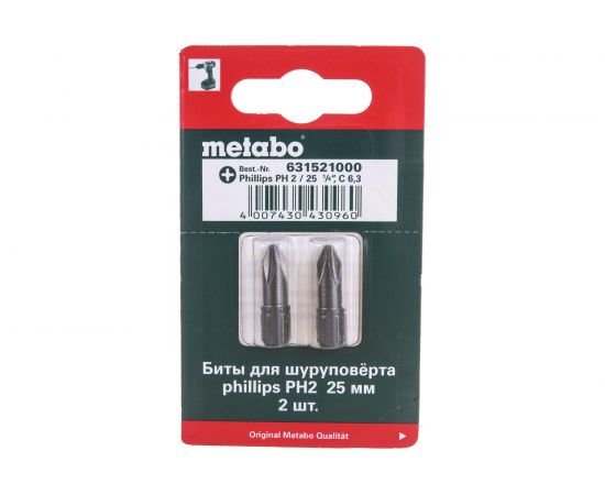 Биты Ph2 (25 мм, 2 шт.) Metabo 631521000 
