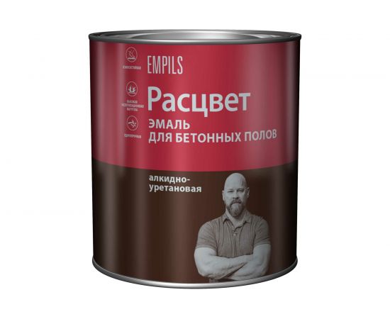 Эмаль для бетонных полов Расцвет серая, 2.7 кг 70692 
