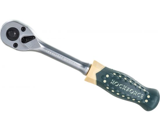 Реверсивная двухсторонняя трещотка с резиновой ручкой 1/4-3/8 ROCKFORCE RF-802321 