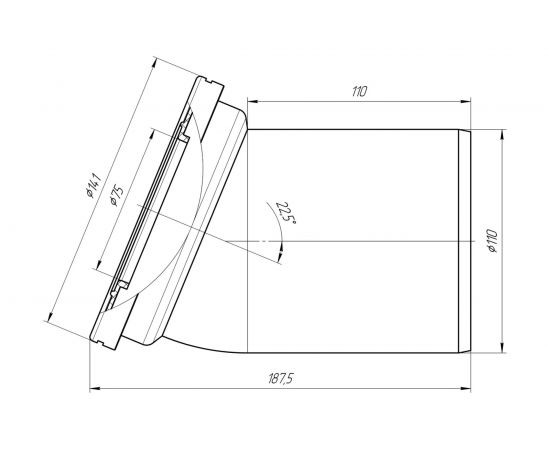 Фановая труба для унитаза АНИ Пласт 110 мм, 22,5 гр., пластиковая труба W2220 025-0393 – изображение 2
