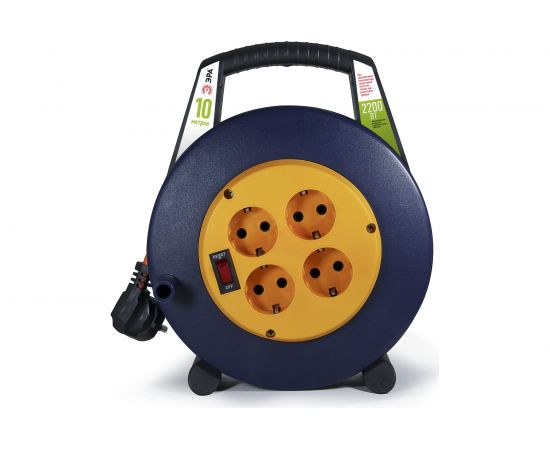 Силовой удлинитель ЭРА BPx-4e-3x1-10m в закрытом корпусе, с заземлением 4 розетки 10м ПВС, Б0052927 – изображение 2