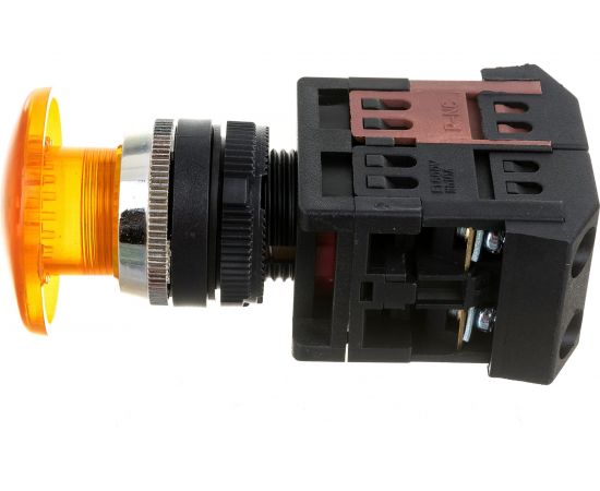 Кнопка ЭРА AEА22, грибок, желтый, d22мм 1з+1р 10/400/4000 Б0045633 – изображение 4