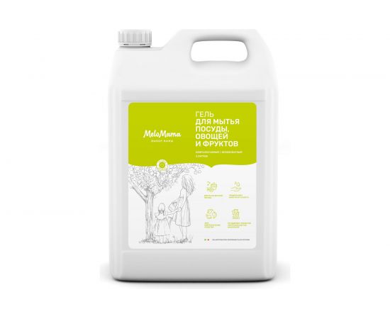 Биоразлагаемый гель для мытья посуды, овощей и фруктов MeloMama Луговой романс, 5 л 77036 