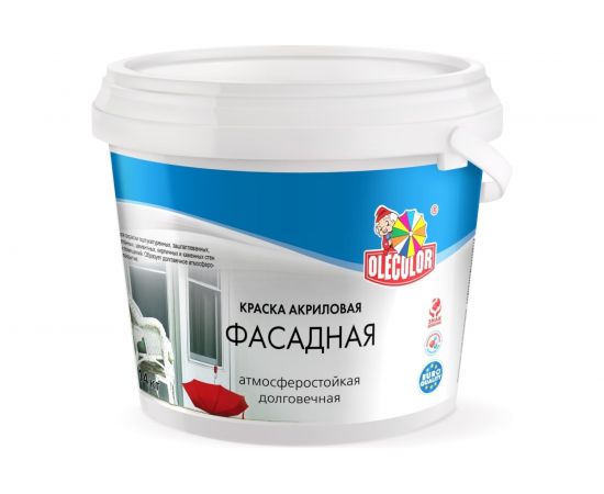 Фасадная краска OLECOLOR водно-дисперсионная, 14 кг 4300000051 