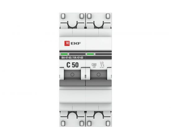 Автоматический выключатель EKF, 2P 50А 4,5kA ВА 47-63 PROxima mcb4763-2-50C-pro – изображение 2