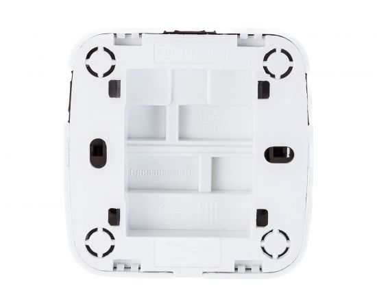 1-клавишный переключатель на 2 направления TDM открытой установки IP20 10А, белый ""Дача"" Народная SQ1824-0003 – изображение 2