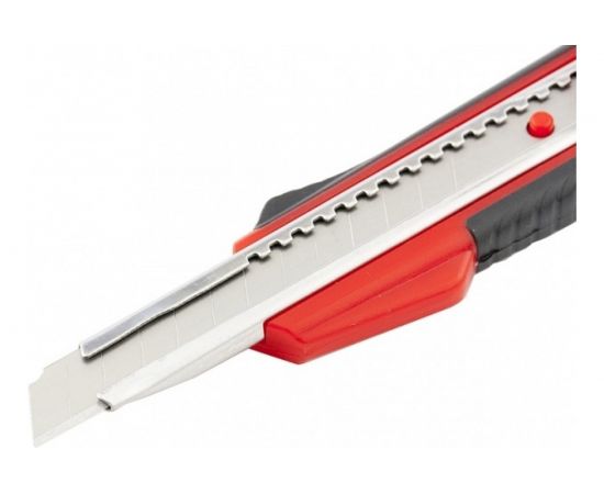 Нож 9мм, выдвижное лезвие, металлическая направляющая, эргономичная двухкомпонентная рукоятка MATRIX 78932 – изображение 2