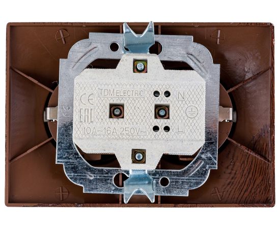 Розетка TDM двойная 2П+З 16А 250В "ЭКО" бук "Таймыр" SQ1814-0314 – изображение 2
