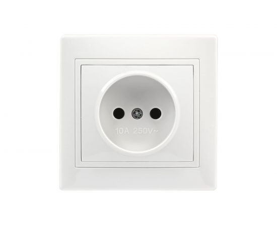 Розетка Smartbuy 1-местная без заземления 10А белая, керамика Венера SBE-01w-10-S1-N-c 