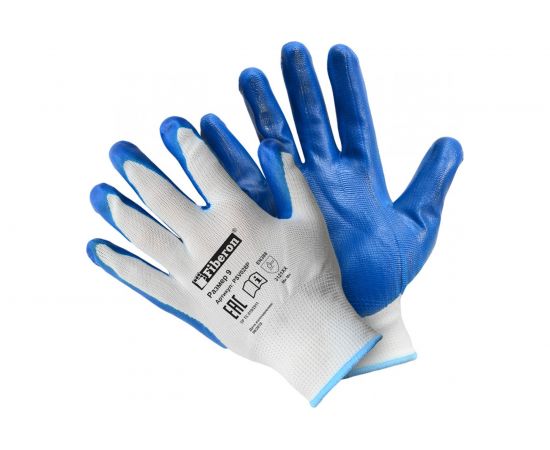 Антискользящие перчатки Fiberon, полиэстер, нитриловое покрытие, 9/L, 120 пар 120862 