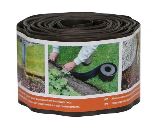 Бордюрная лента Протэкт 9 м, коричневая ГОФРА Б-10/9 кор 