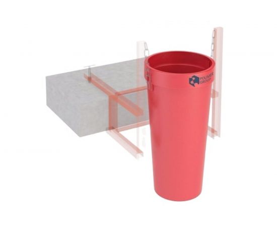 Прямая секция мусоросброса POLIMER GROUP красный SMS15 