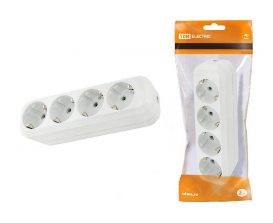 Розеточная колодка TDM 4 гнезда 16А белая SQ1806-0014 