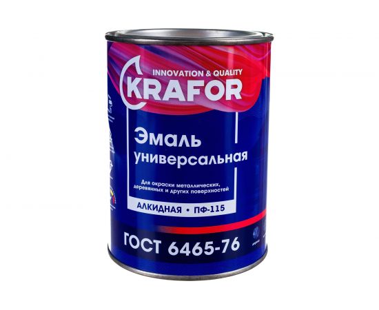 Универсальная эмаль Krafor ПФ-115 серая 0.8 кг 6 206150 