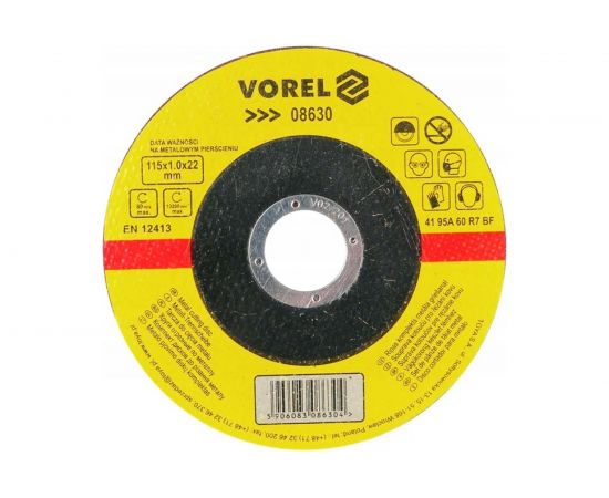 Диск отрезной по металлу (115х1х22 мм) VOREL 08630 