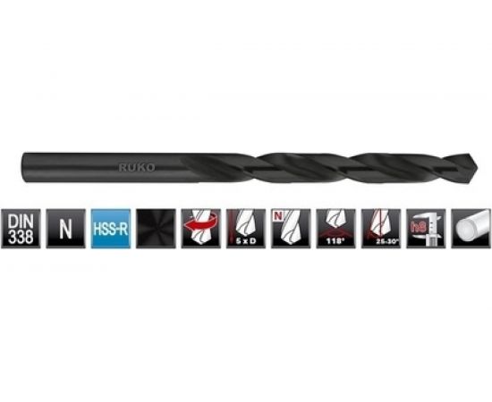 Сверло по металлу HSS-R (3.2x65/36 мм) RUKO 201032 – изображение 2