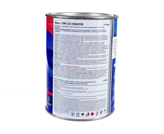 Универсальная эмаль Krafor ПФ-115 серая 0.8 кг 6 206150 – изображение 2