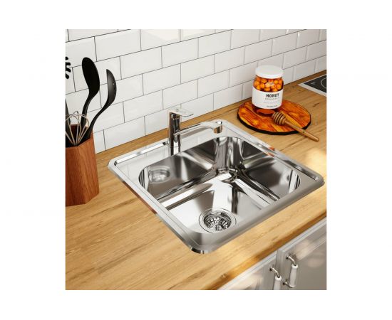 Мойка IDDIS Strit S, нерж. сталь, полир., 485*485, ID STR48P0i77 – изображение 2