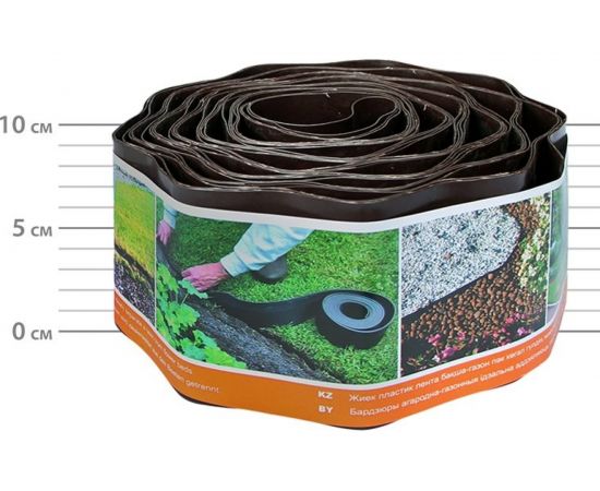 Бордюрная лента Протэкт 9 м, коричневая ГОФРА Б-10/9 кор – изображение 2