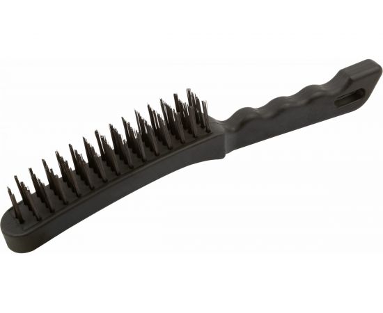 Стальная корщетка, черная пластиковая ручка, 275 мм, 4-х рядная КУРС 38442 – изображение 2