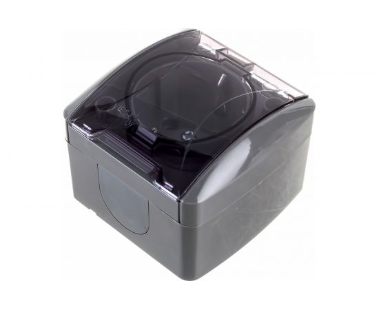 Розетка TDM 2П+3 открытой установки IP54 16А с прозрачной крышкой серая Селигер SQ1818-0107 – изображение 2