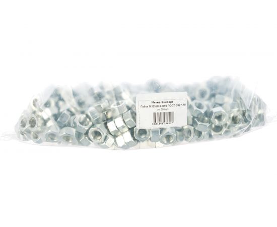 Гайка Метиз-Эксперт М12-6Н.6.016 ГОСТ 5927-70 уп. 300 шт. 00-00023509 – изображение 3