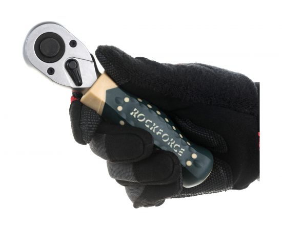 Реверсивная короткая трещотка с резиновой ручкой 1/2 L-170мм 72зуб ROCKFORCE RF-802419 – изображение 4