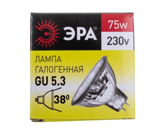 Галогенная лампа ЭРА GU5.3-JCDR(MR16)-75W230VCL софитная, 75 Вт, нейтральный, GU5.3 C0027366 – изображение 5