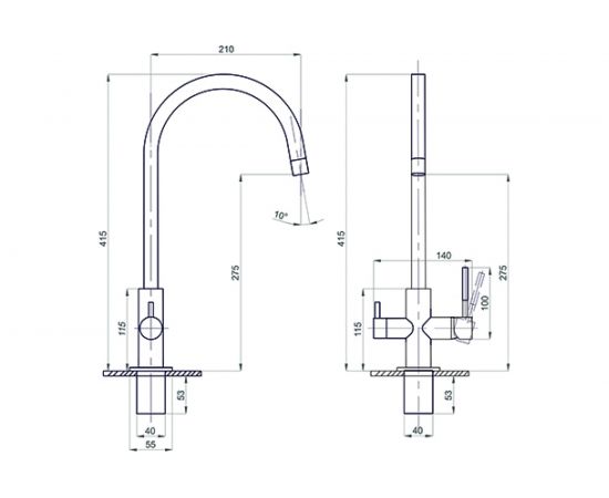 Смеситель для кухни Mixline подключение к фильтру 35k MLSS-03202 543621 – изображение 5
