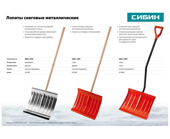 Снеговая лопата СИБИН 421849 – изображение 7