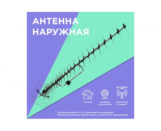 Наружная пассивная антенна для цифрового телевидения REXANT DVB-T2 RX-414 34-0414 – изображение 7