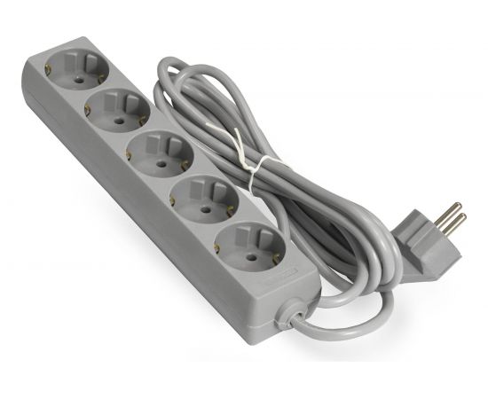 Удлинитель ExeGate ECE-5-5G 5 евророзетки с заземлением, 5м, серый 285826 