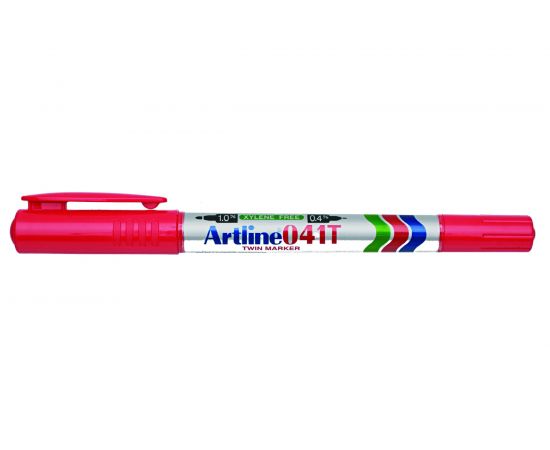 Перманентный двухсторонний маркер Artline 0,4-1,0 мм Twin Marker, красный EK041T-428 
