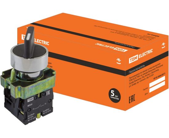Переключатель TDM BD25 черный 2 положения I-0 стандартная ручка 1з 1р SQ0703-0010 