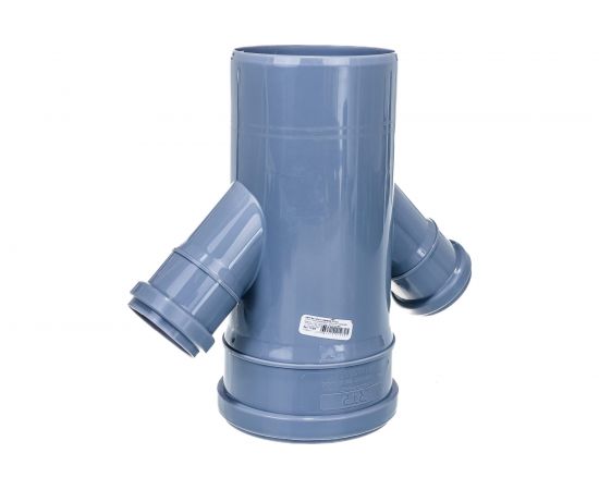 Канализационная одноплоскостная крестовина 110/50/50, 45 градусов, серый 11324 