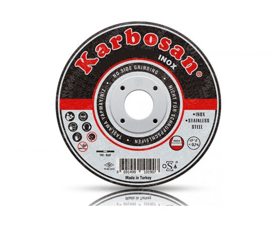 Диск отрезной по нержавеющей стали 125х2.5х22 мм INOX Karbosan 10200 