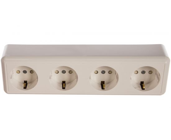 Розетка Кунцево-Электро ОПТИМА четырехместная, 16А РА 16-403 8023 
