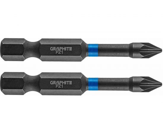 Биты ударные Graphite PZ1 x 50 мм 1/4" S2 2 шт. 56H521 