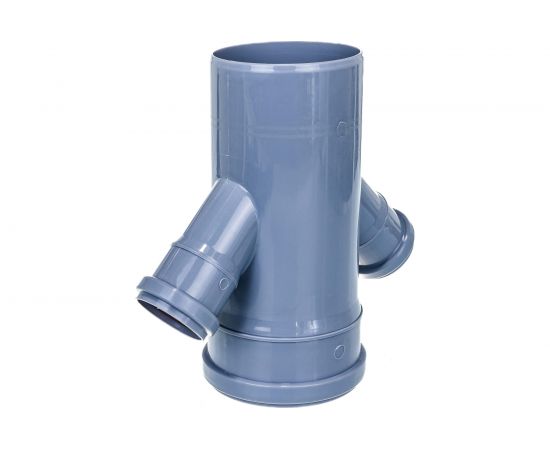 Канализационная одноплоскостная крестовина 110/50/50, 45 градусов, серый 11324 – изображение 2